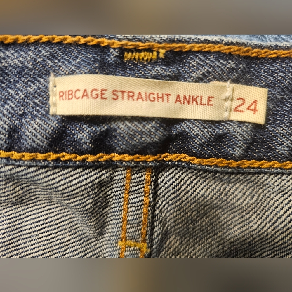 NWOT Blue Distressed Women's Jeans. Size: 24W 27L. - Picture 3 of 9